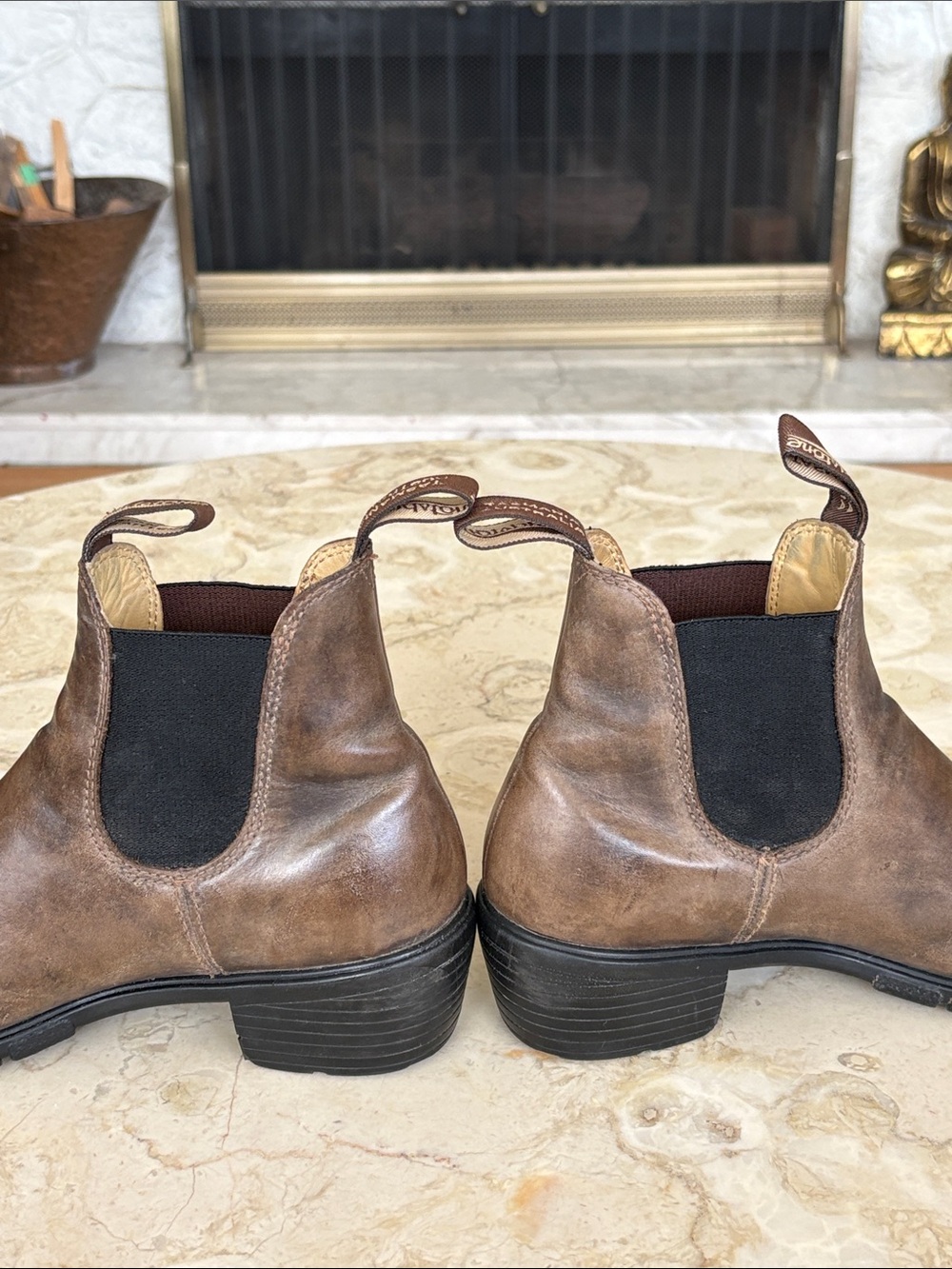 Blundstone 1677 - Women’s Series Block Heel Chelsea Boots Rustic Brown Leather - Picture 11 of 16